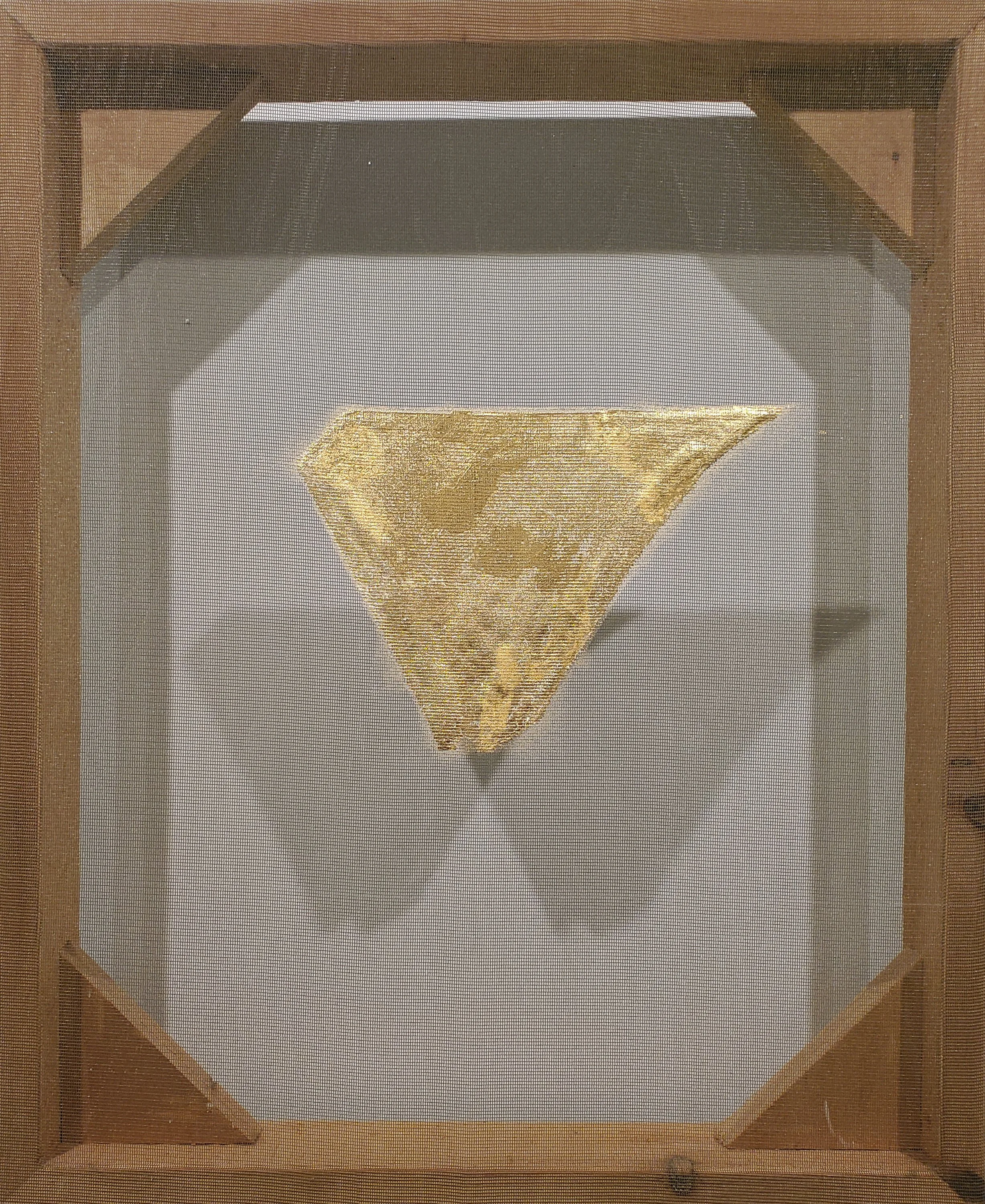 Chuck Manion, Gold, 2015, gold leaf on mosquito net