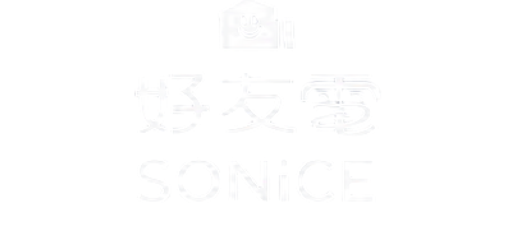 Black background with a white smiling camera icon at the top, followed by three Chinese characters, and the word 'SONIC' in capital letters at the bottom.