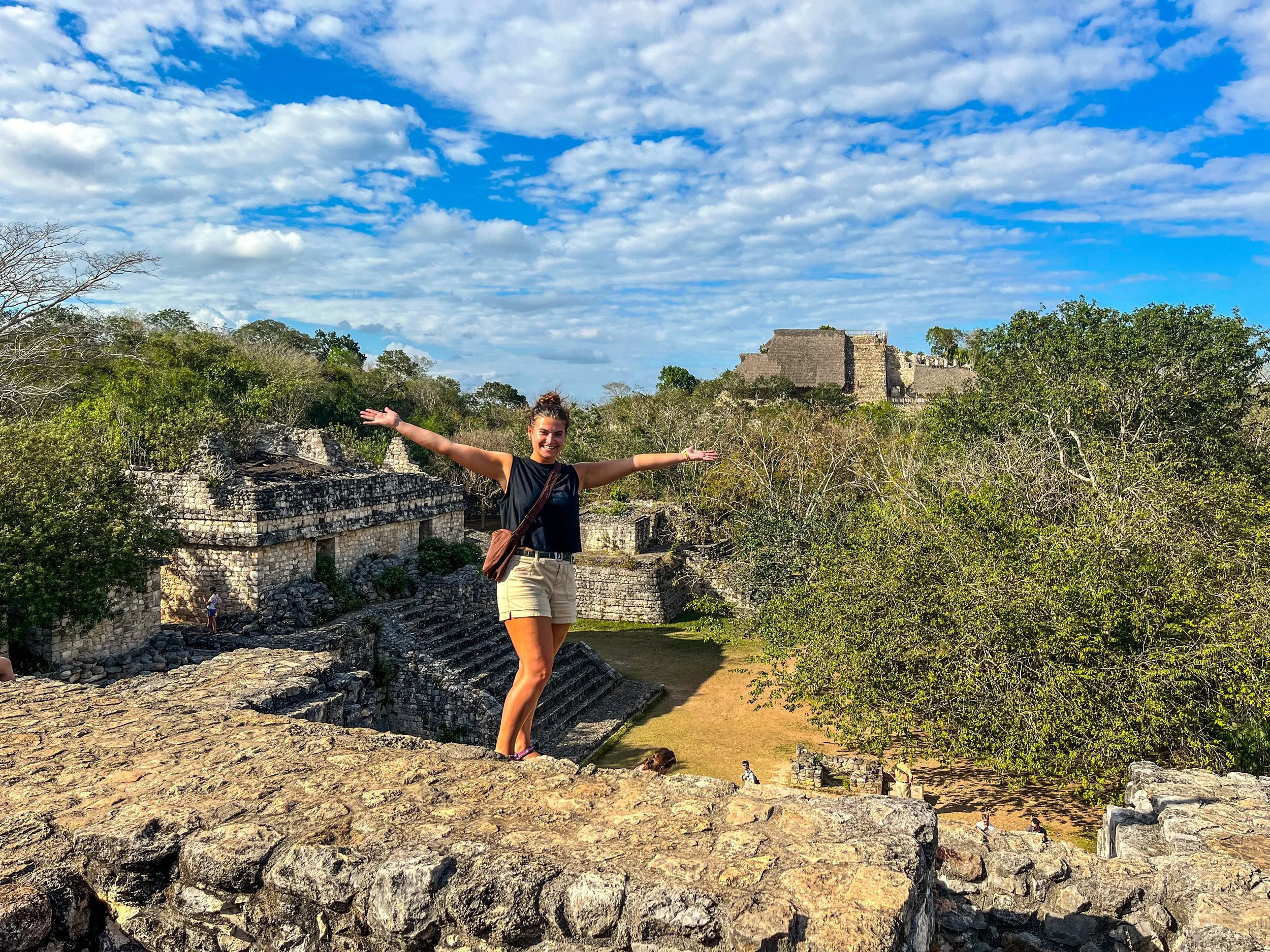 Our guest exploring the ancient Maya ruins of Ek Balam in Yucatán, Mexico.