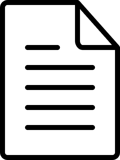 Black icon of a document with lines