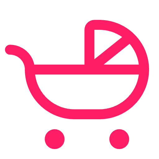 Baby carriage icon in pink