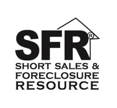 Logo for SFR Short Sales & Foreclosure Resource with a house outline above