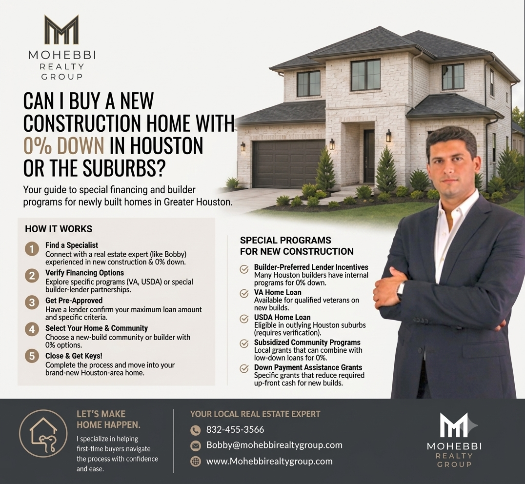 Can I Buy a New Construction Home with 0% Down in Houston?