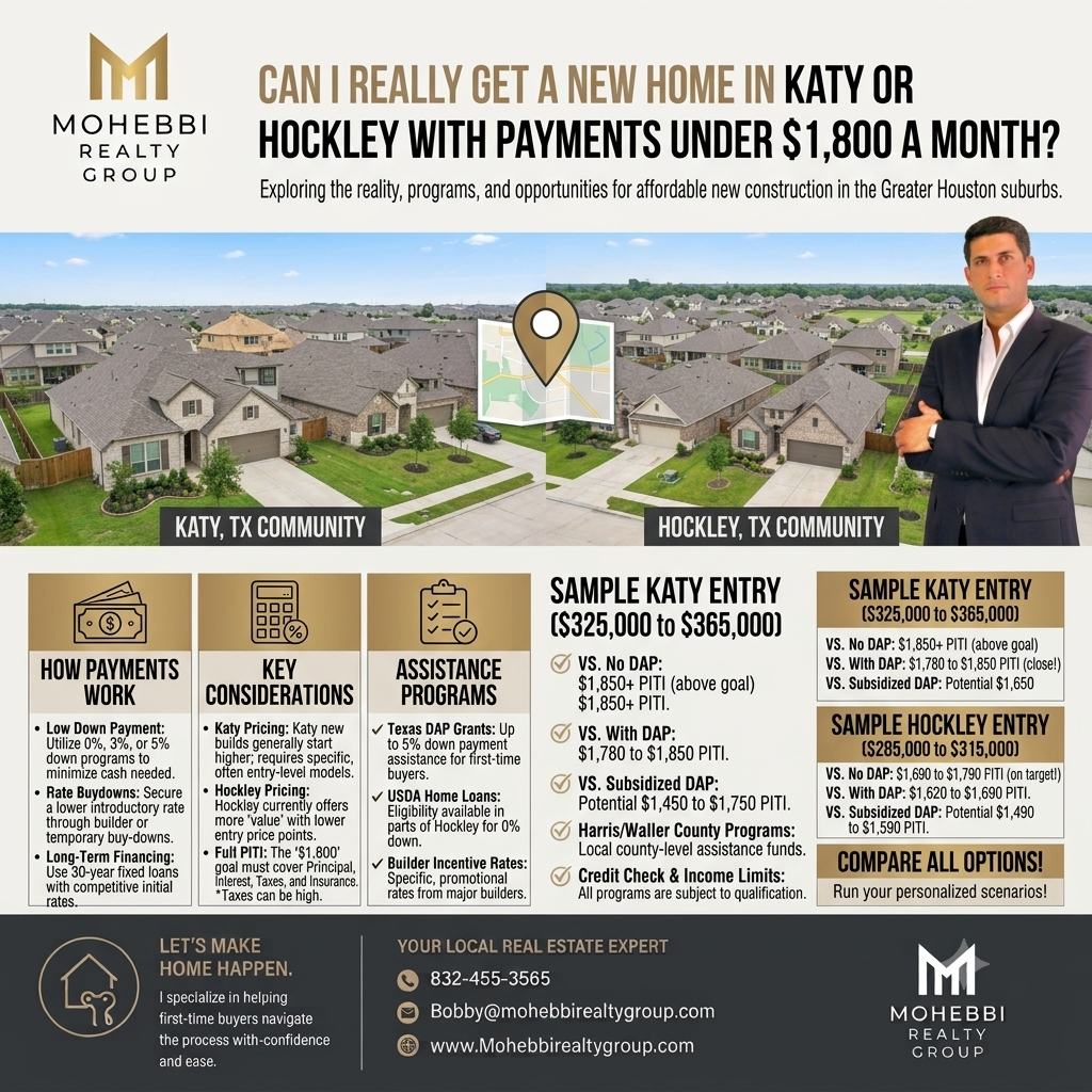 Can I Really Get a New Home in Katy or Hockley With Payments Under $1,800 a Month?