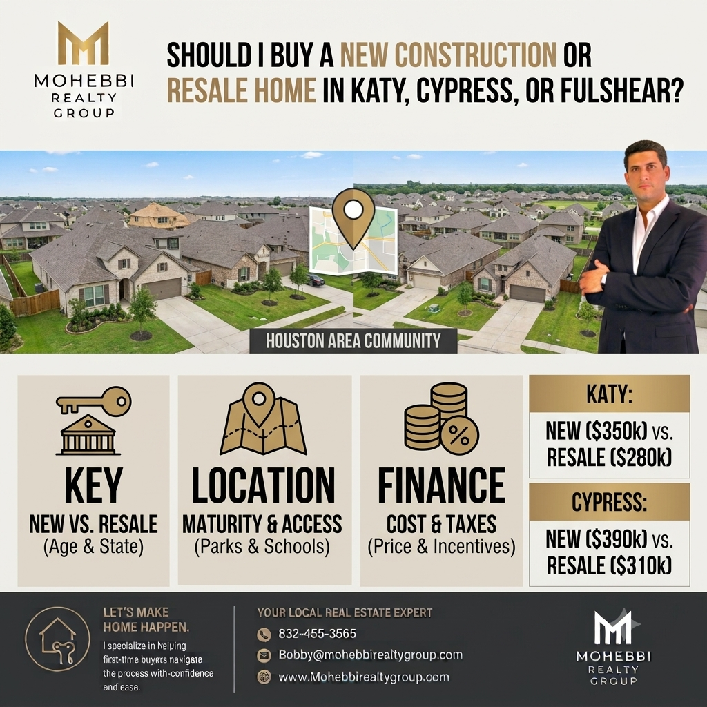 Should I Buy a New Construction Home or a Resale Home in Katy, Cypress, or Fulshear?