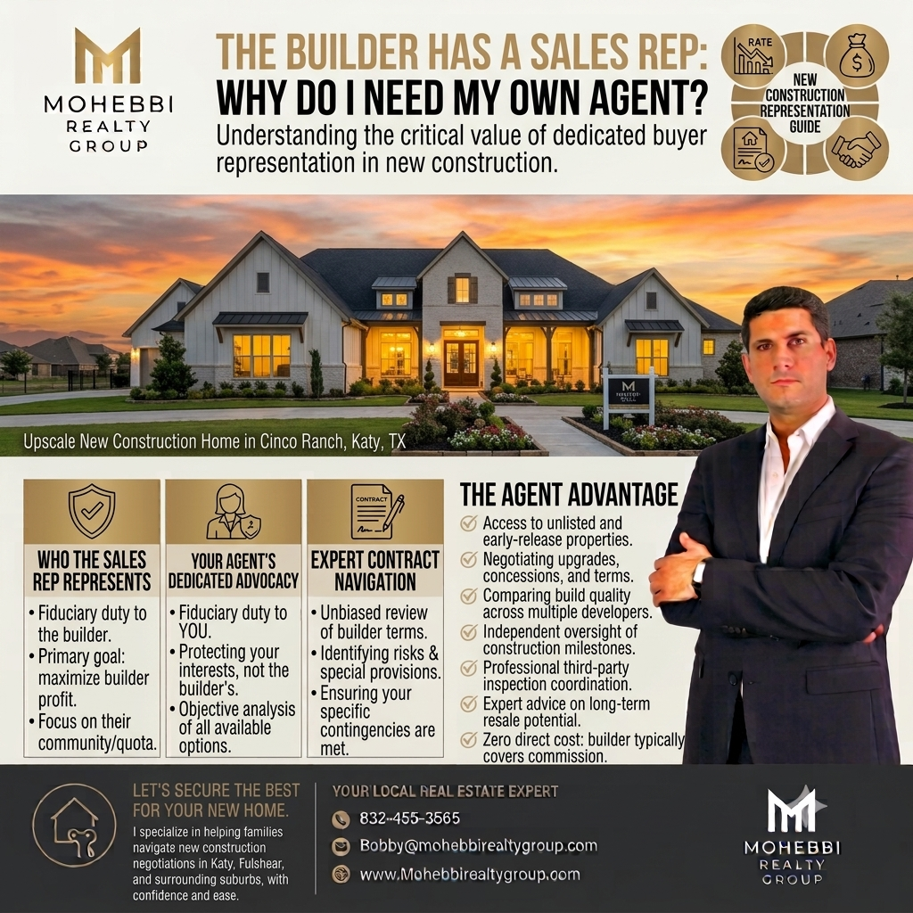 The builder has a sales rep, why do I need an agent?