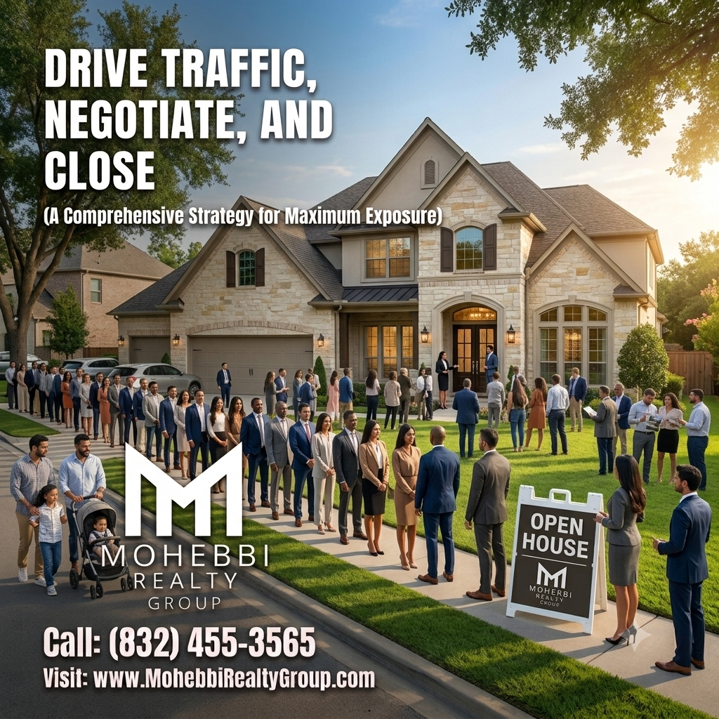 Our mega open house strategy attracts many potential home buyers to your home. Mohebbi Realty Group
