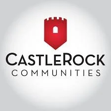 Castlerock Communities logo featuring a red castle tower with a small window, with the text 'Castlerock Communities' below.