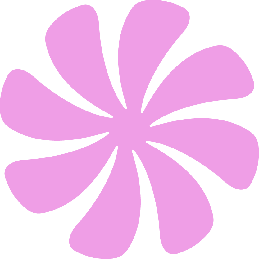 A stylized, purple flower with a black background, featuring rounded petals arranged in a circular pattern.
