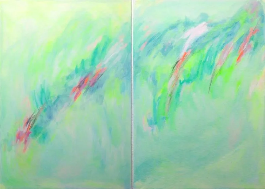 Díptico. 160 x 120 cm. Acrílico sobre lienzo. Disponible.