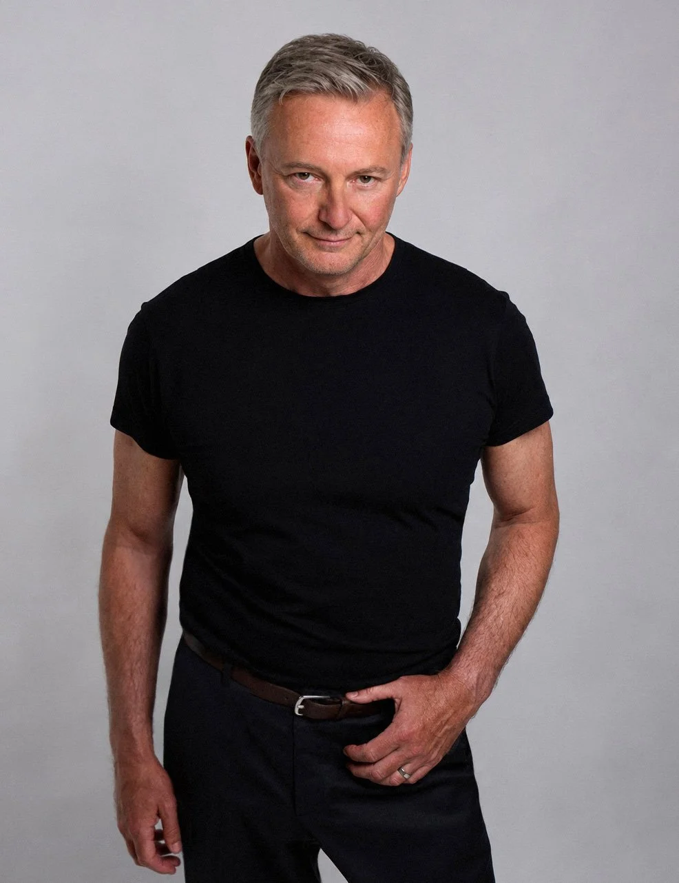 Jay Kelly Senior in casual black.