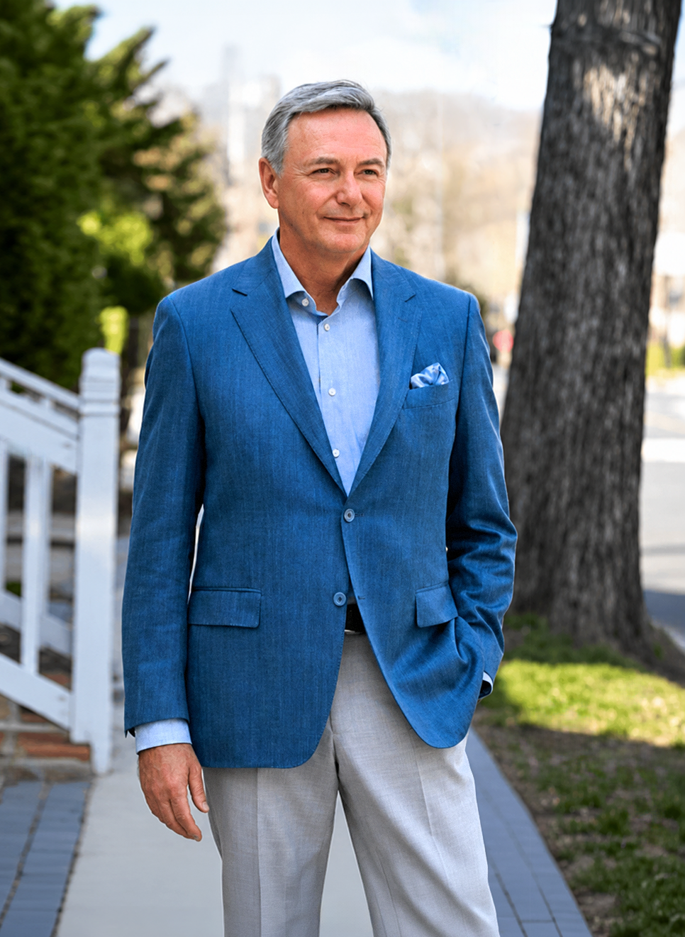 Jay Kelly Senior in formal Hilton at Princeton wear.
