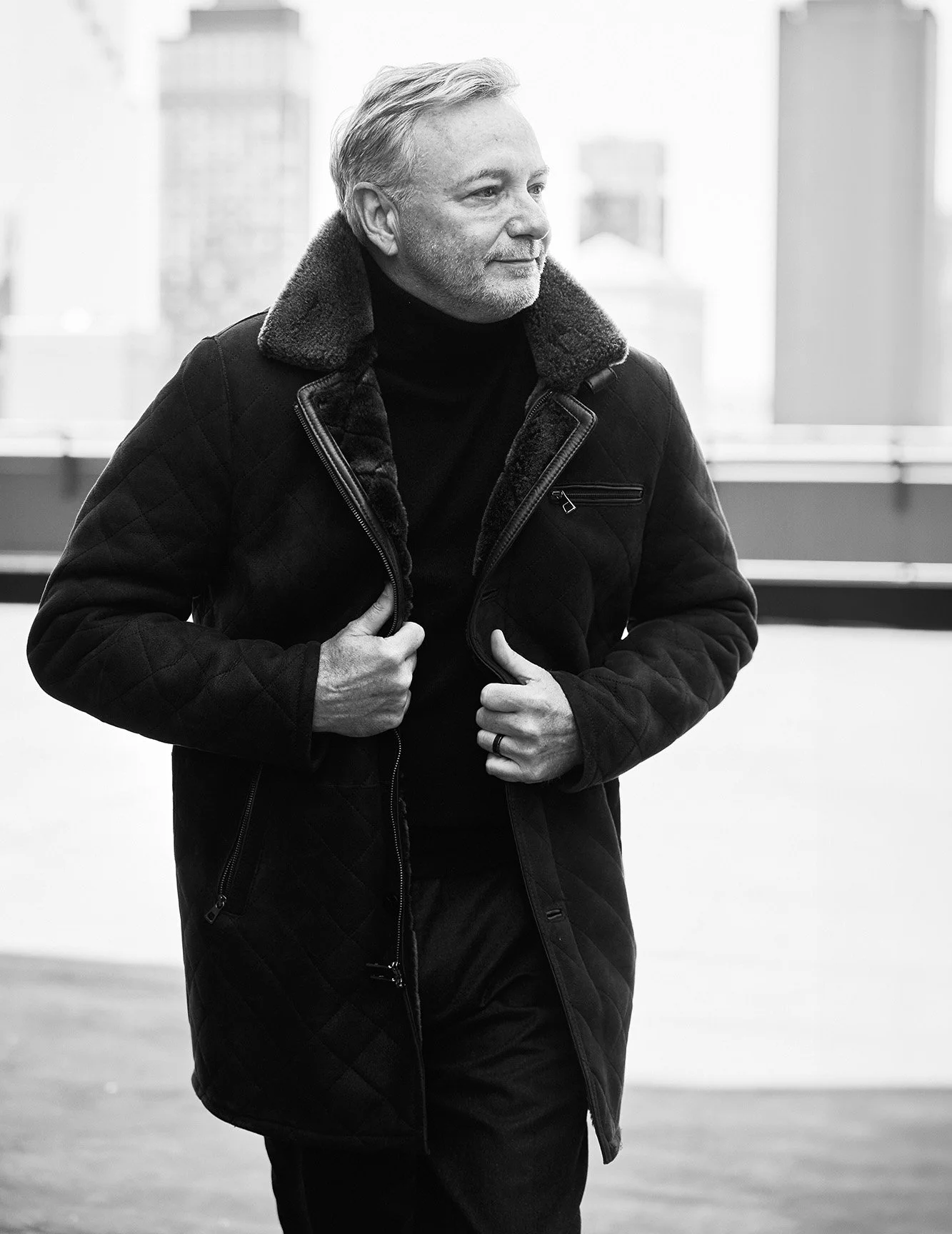Jay Kelly Senior in winter wear on location.
