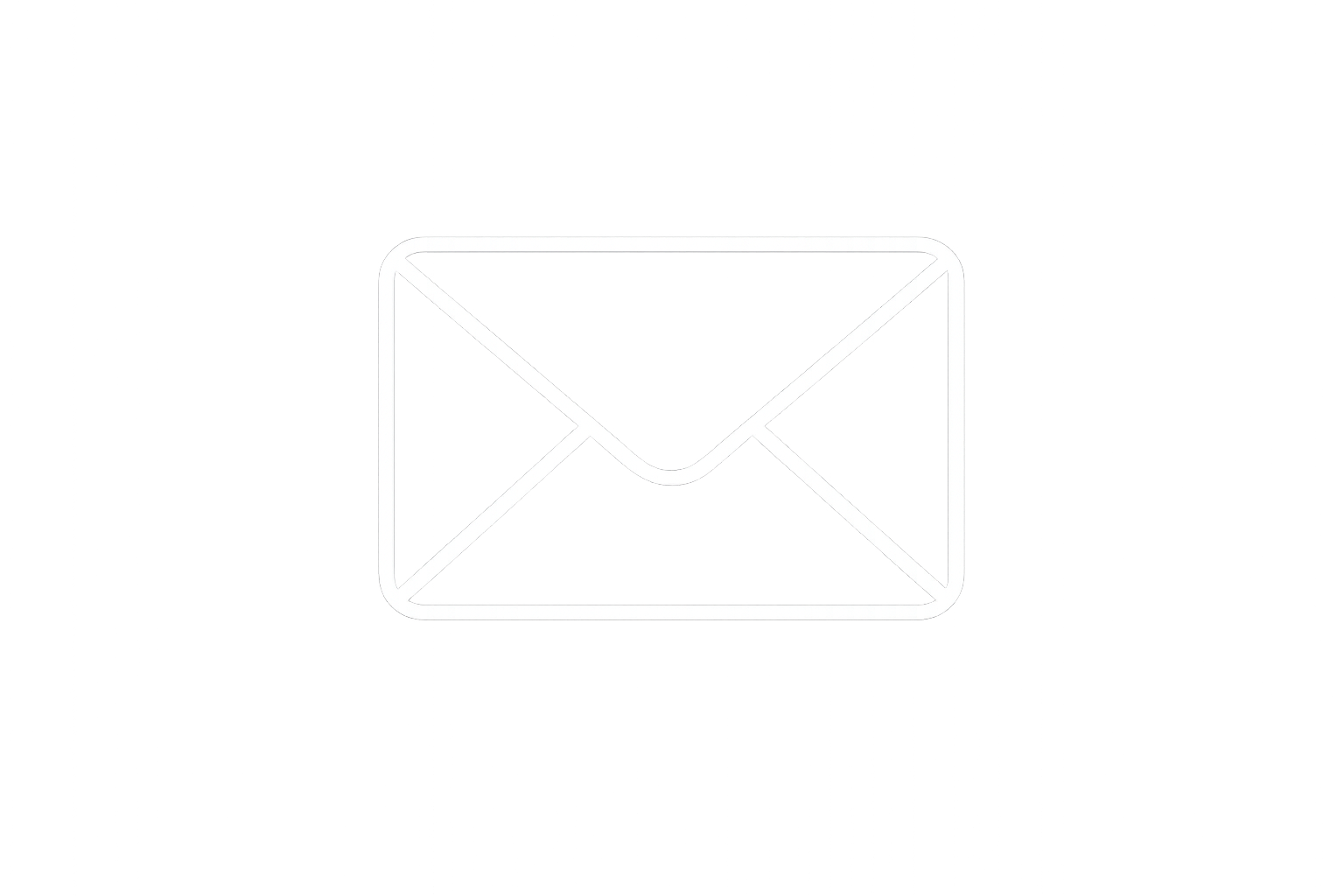 Outline of an envelope icon on a black background.