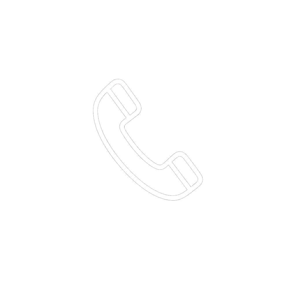 White phone receiver icon on a black background.