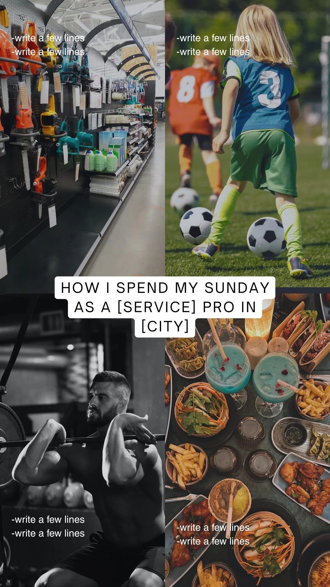 How I Spend my Sunday as a [service] pro in [city]