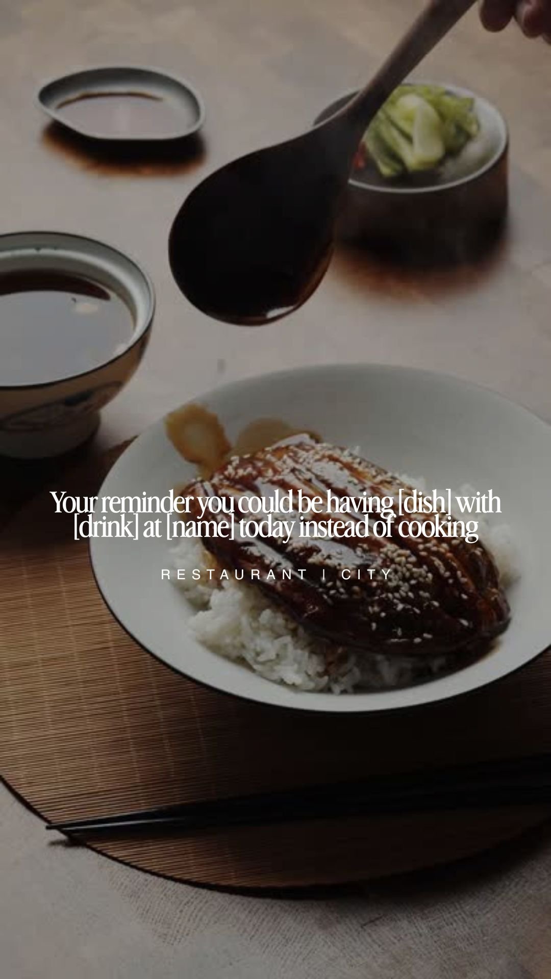 Your reminder you could be having [dish] with [drink] at [name] today