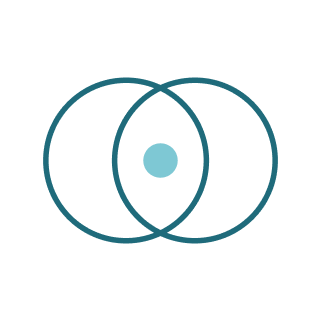 Geometric drawing of an outline square with sections divided by vertical, horizontal, and diagonal lines.