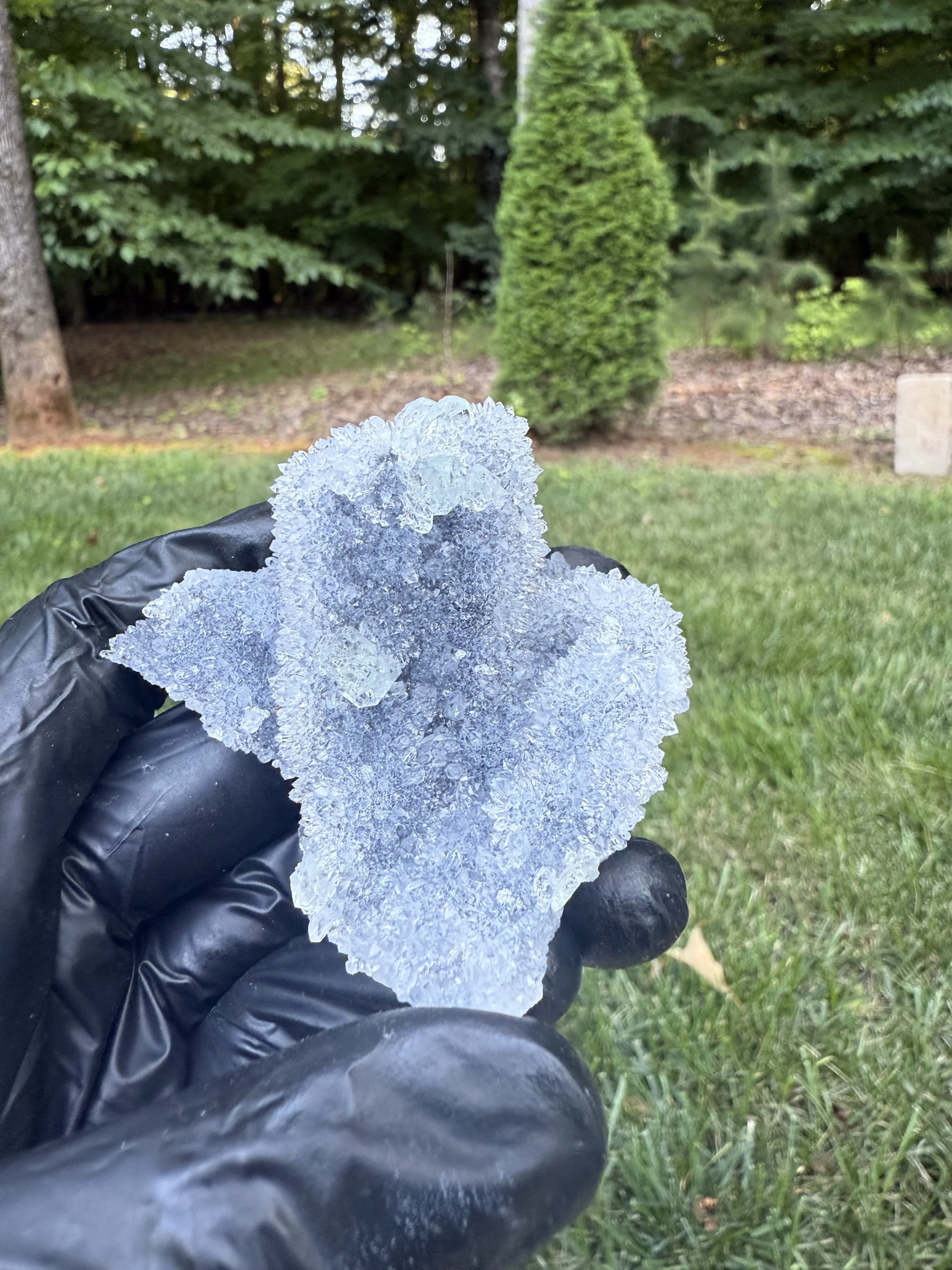 Light Green Fluorite on Druzy Quartz Martix