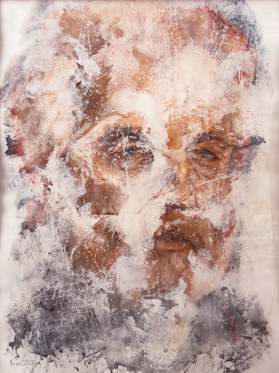 La trace | The Trace – contemporary figurative artwork exploring memory and human presence, original soft pastel and water on Arches paper by Canadian artist Nathalie Nicole BOUTIN from the Presences Collection.