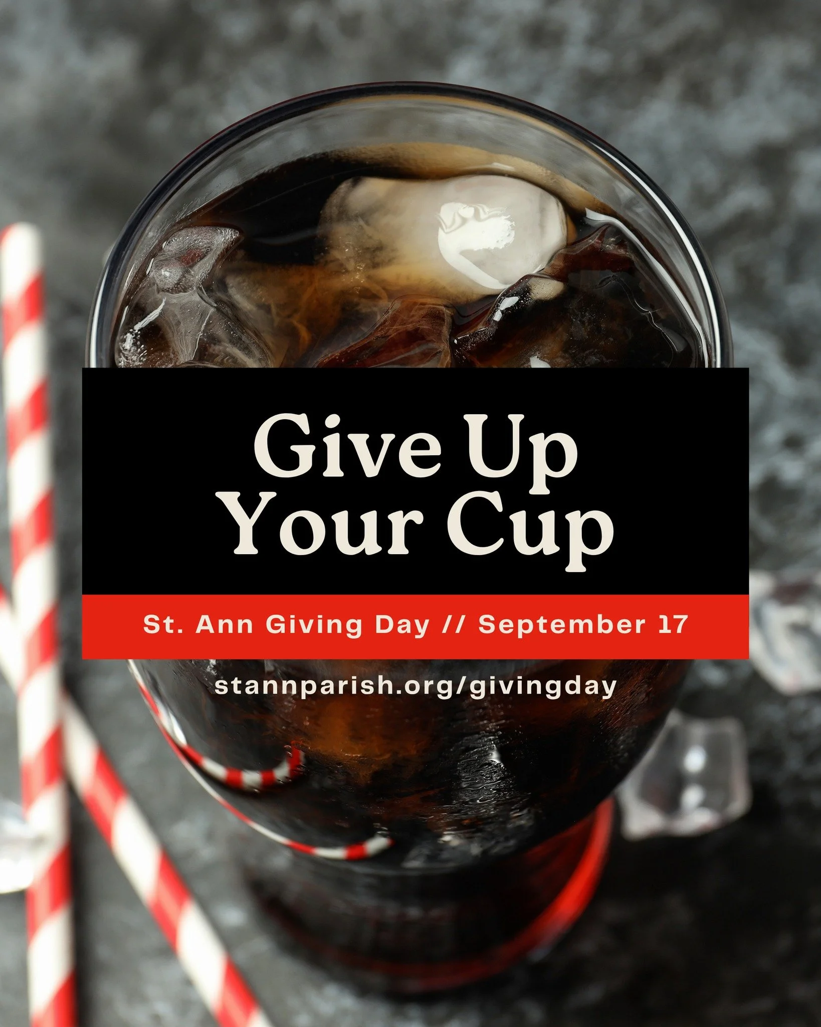 ☕ What if giving up your cup of coffee made an impact?

This week is the St. Ann&rsquo;s &ldquo;Give Up Your Cup&rdquo; giving campaign!! Donate to our parishioner assistant relief fund to help those calling the parish, and walking-in, seeking short-