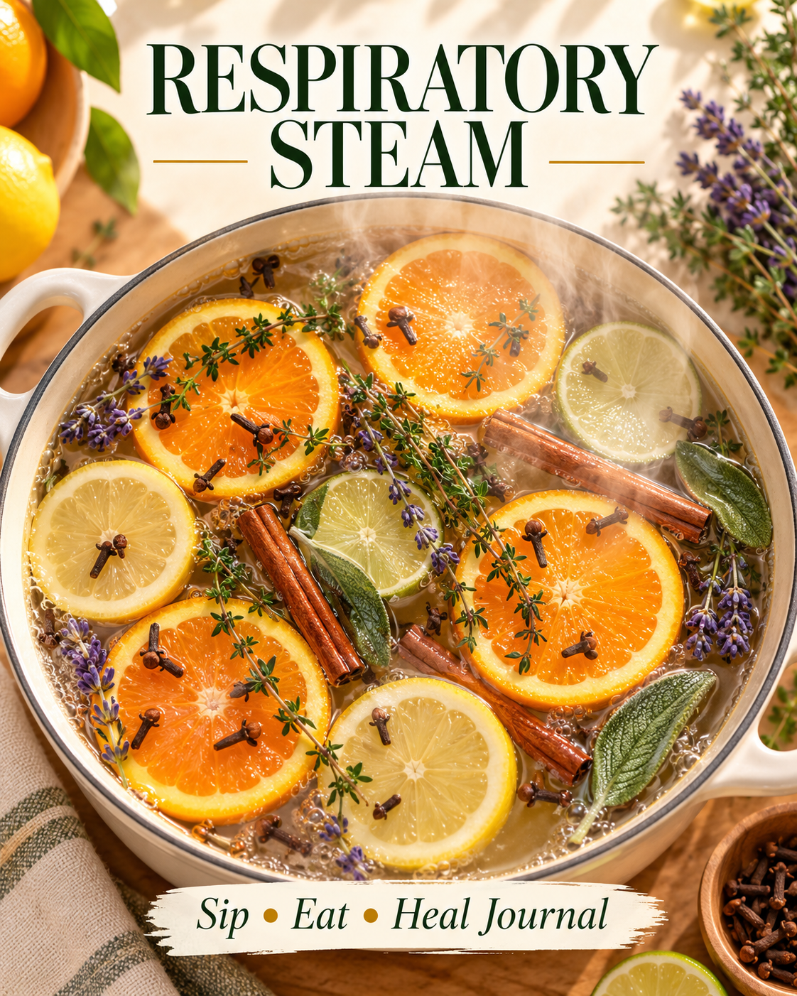 Respiratory Steam: A Comforting Citrus and Herbal Practice