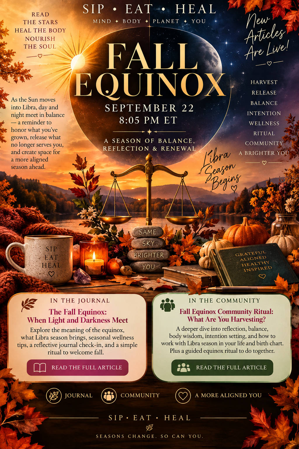 The Fall Equinox: When Light and Darkness Meet

September 22, 2026 • 8:05 PM ET