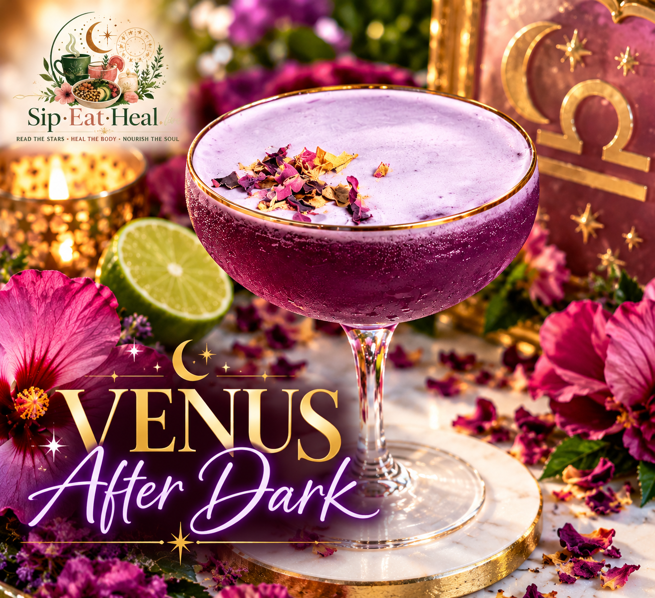 Venus After Dark: A Floral Immunity Cocktail for Libra Season 🌹💜