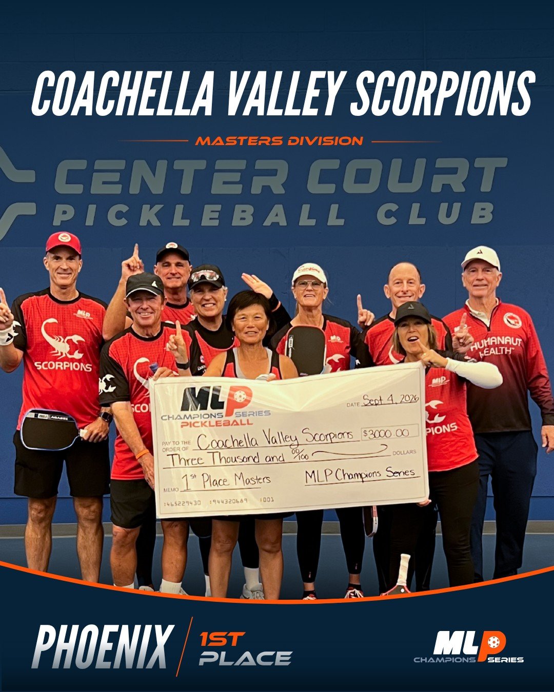 Phoenix brought the heat across all three divisions! 🔥

Congratulations to our Phoenix Event Winners and podium finishers:

Masters 60+
🥇 1st Place: Coachella Valley Scorpions

Prime 40+
🥇 1st Place: Coachella Valley Scorpions
🥈 2nd Place: Seattl
