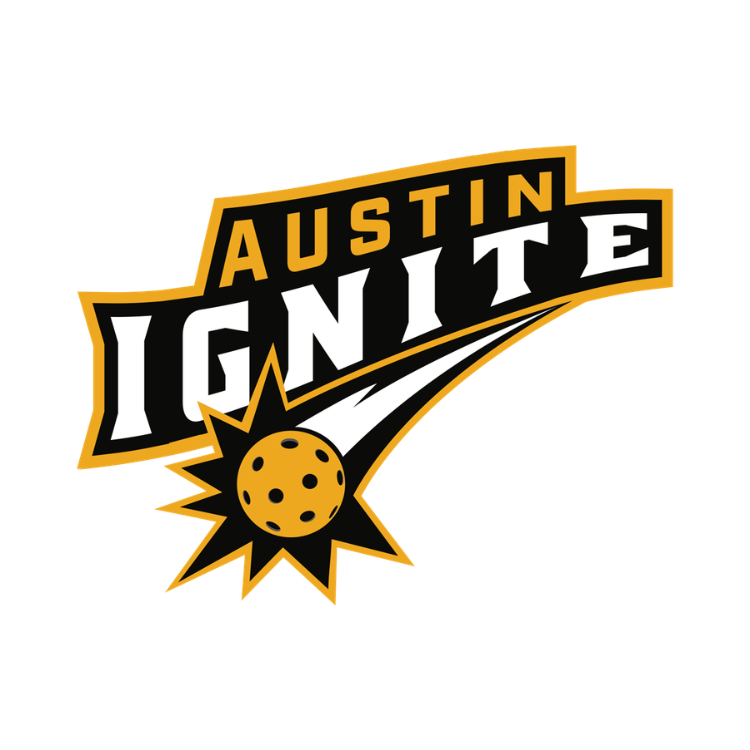 Logo featuring the words "Austin Ignite" with a stylized pickleball, suggesting a sports or entertainment team or organization.