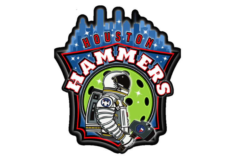 Houston Texans logo with an astronaut holding a Texans helmet, set against a green moon and a city skyline.