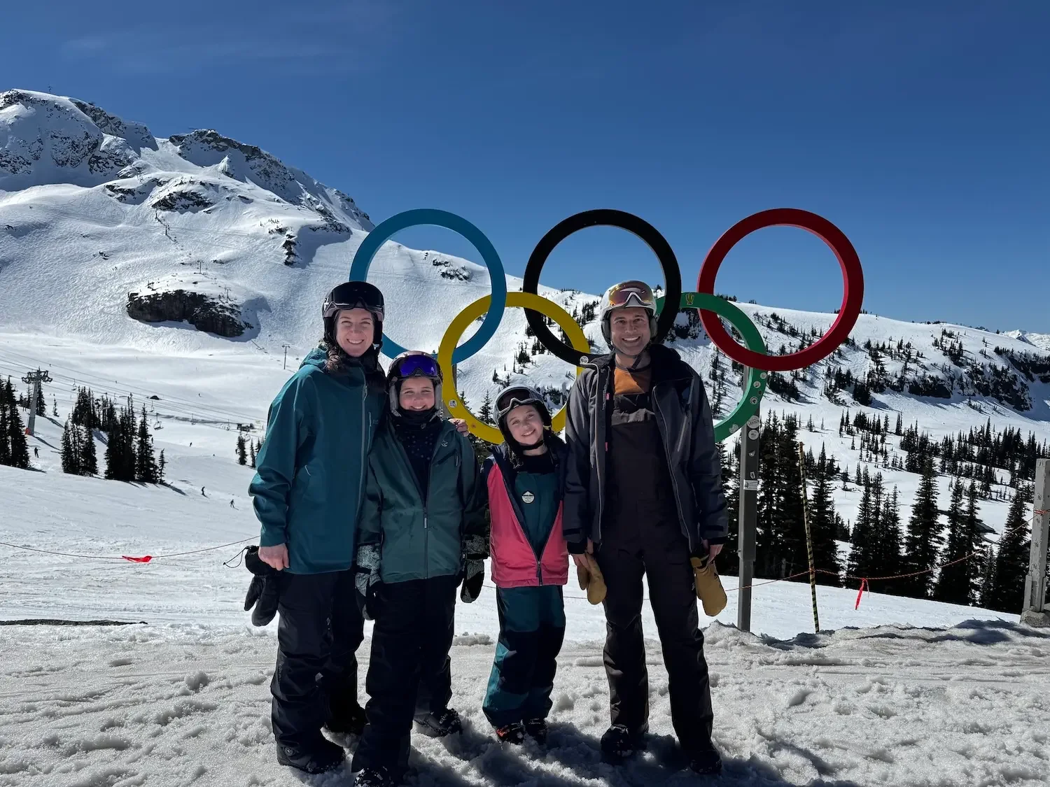 Dr. Jill Casey skiing with her family at Whistler Blackcomb — Trillium Concierge Medicine physician Shoreline WA