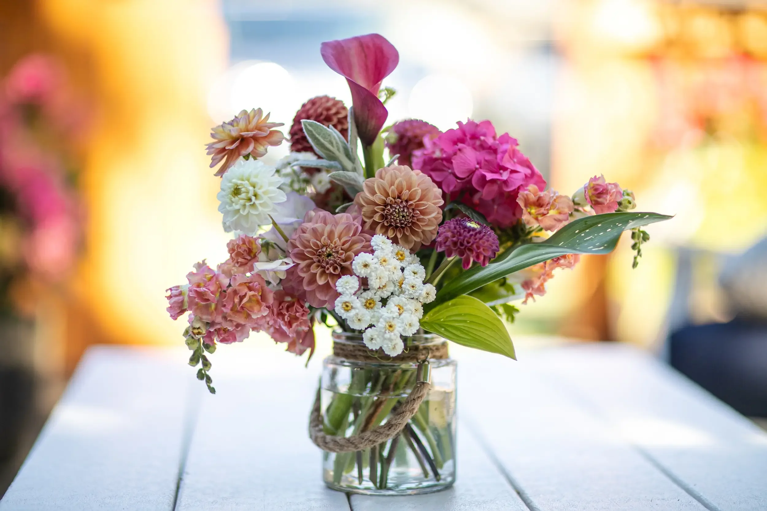 Homegrown flower bouquet arranged by Dr. Jill Casey MD, family physician and gardener in Edmonds WA