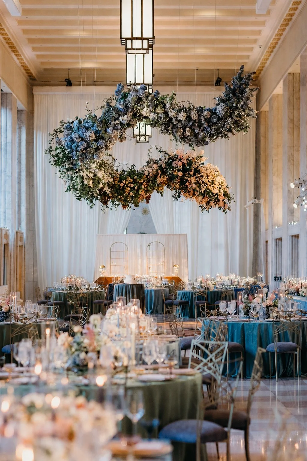 Luxurious floral installation for Chicago floral design