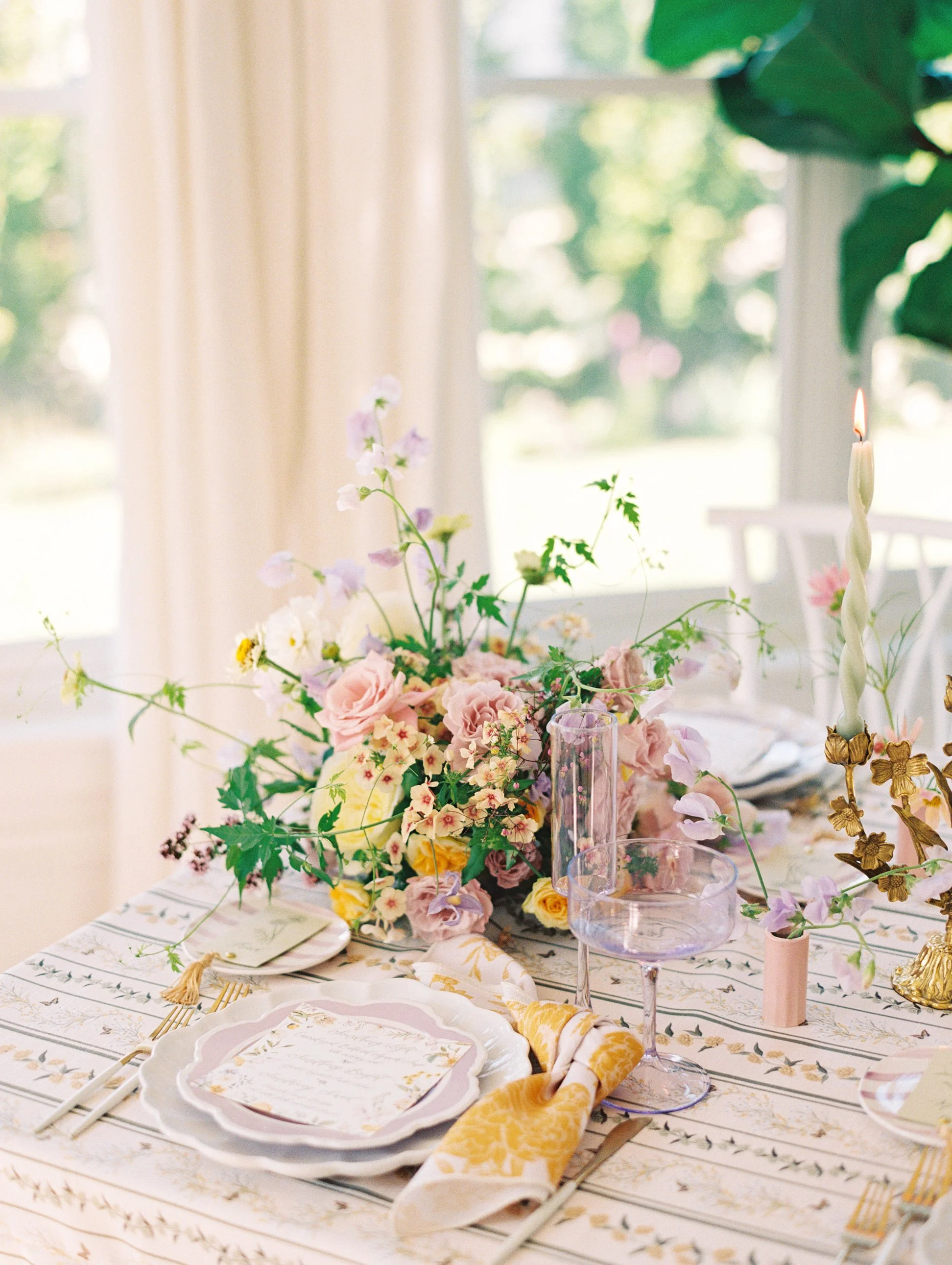 Soft and heirloom inspired tablescape for this editorial wedding tablescape