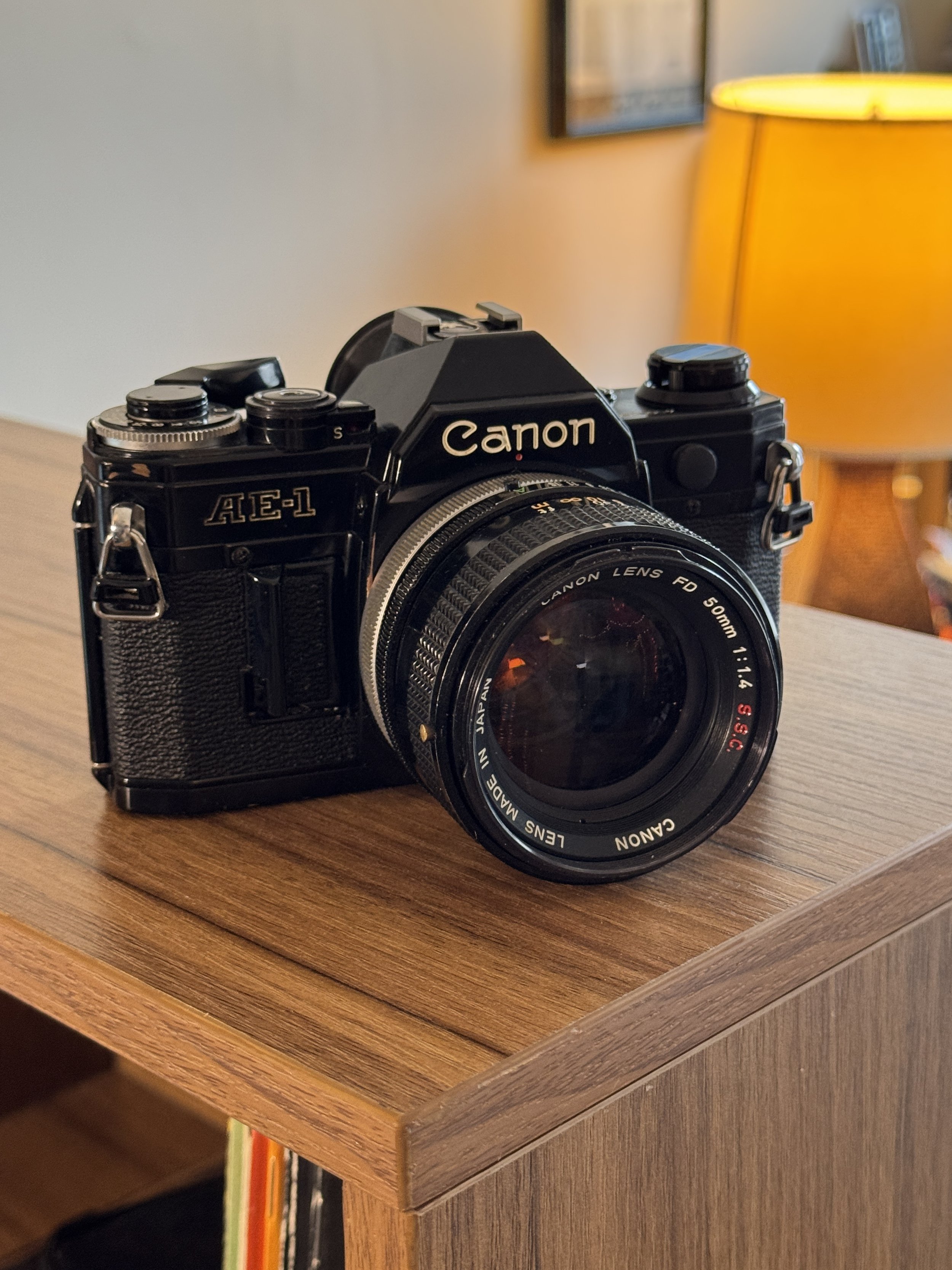 Canon AE-1 (Black) + FD 50mm f/1.4 S.S.C. lens