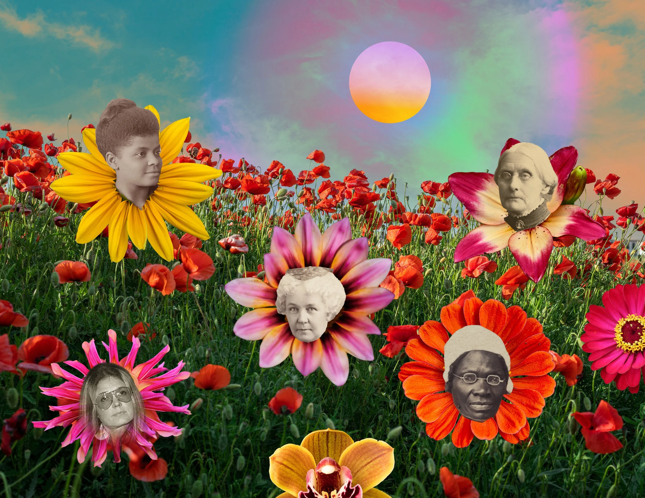 feminists and suffragettes in flowers