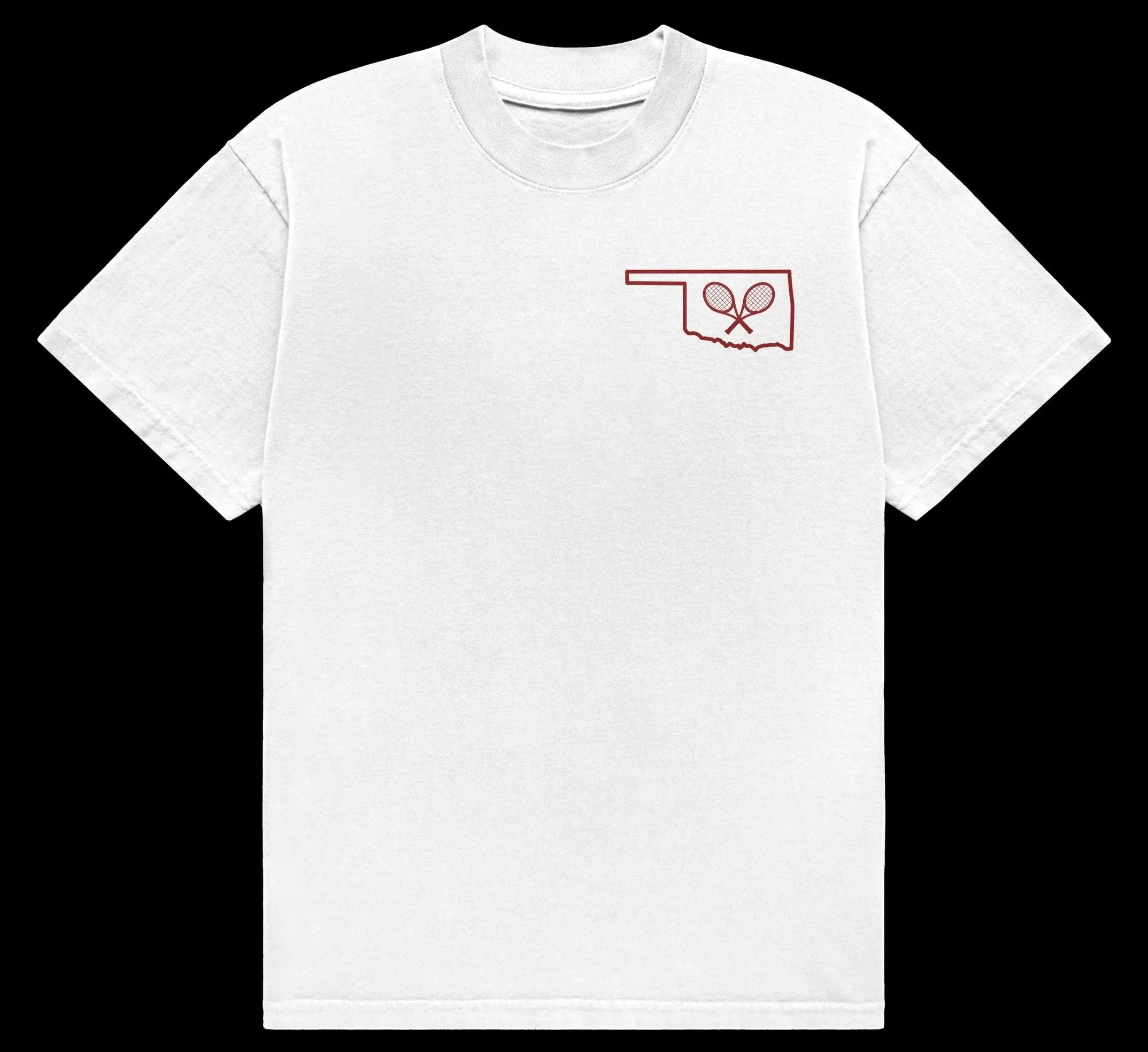 front of white Screen-printed shirt