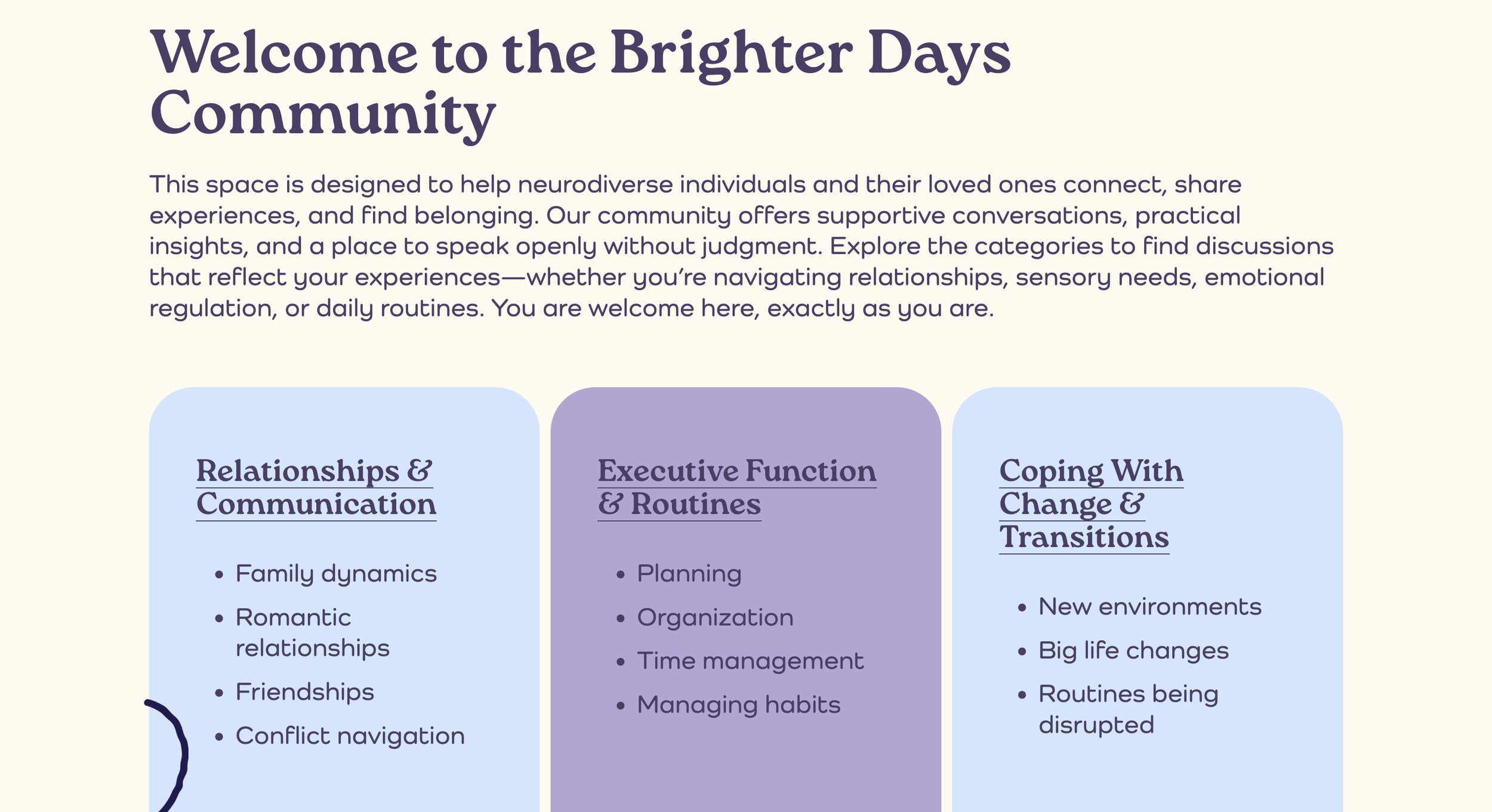 community forum page