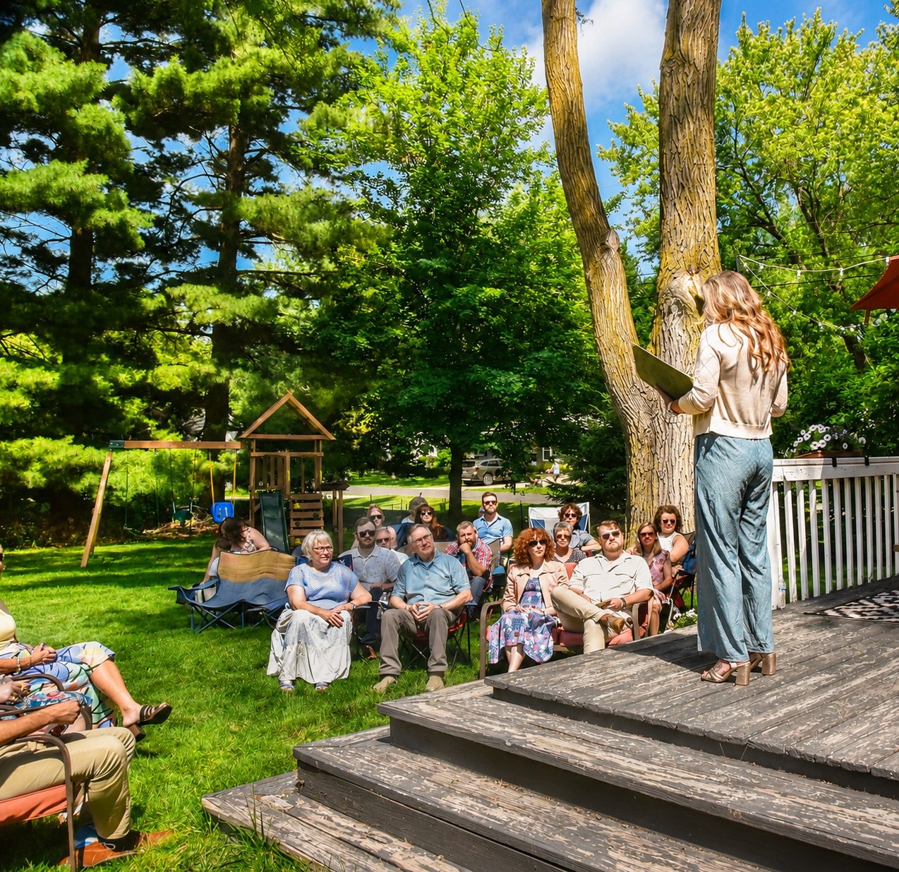 A Humanist ceremony in the open air — personal, meaningful, and completely centered on the people at the heart of it