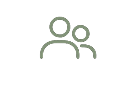 Icon of two people, one larger and one smaller, representing a group or family.