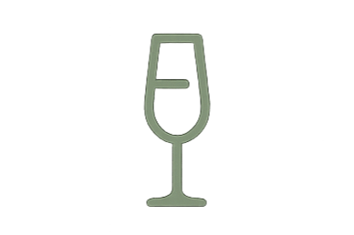 Outline of a champagne glass.