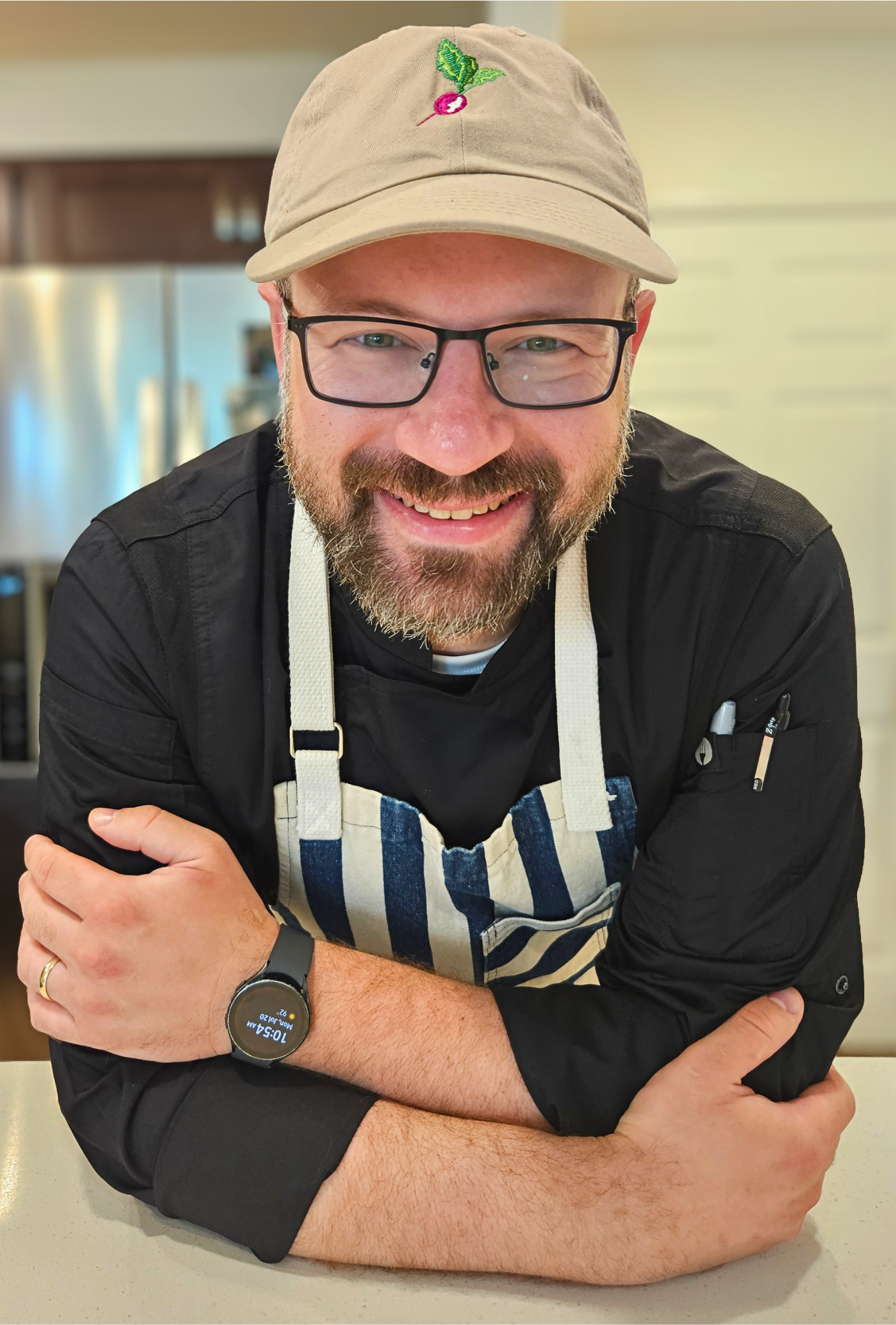 Chef Russ Fox in a kitchen