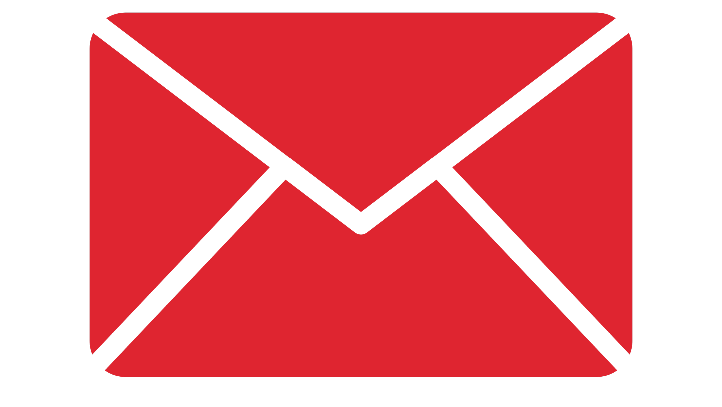A red envelope icon with a black outline and black lines crossing over it.