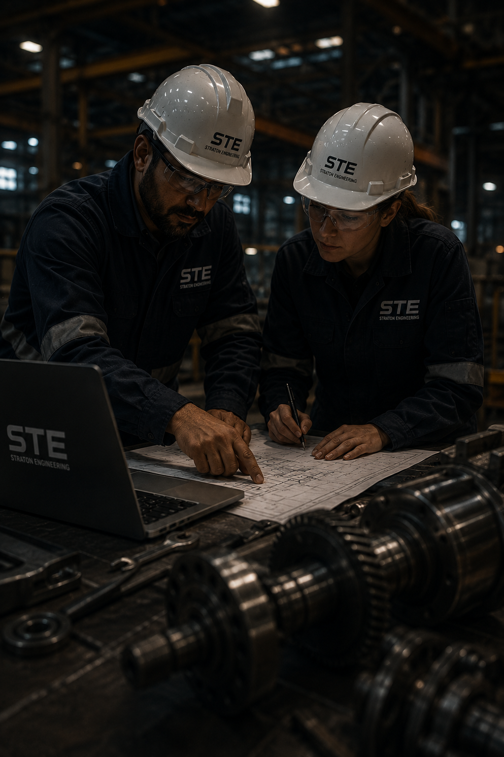 Ingenieros analizando información técnica para desarrollar soluciones operacionales.
