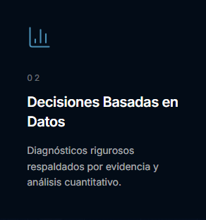 Book cover titled 'Decisiones Basadas en Datos' with a dark blue background and white text, mentioning rigorous diagnostics supported by evidence and quantitative analysis.