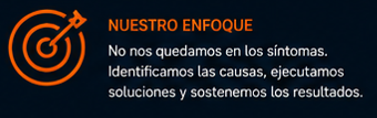 Metodología enfocada en identificar causas raíz, ejecutar mejoras y sostener resultados.