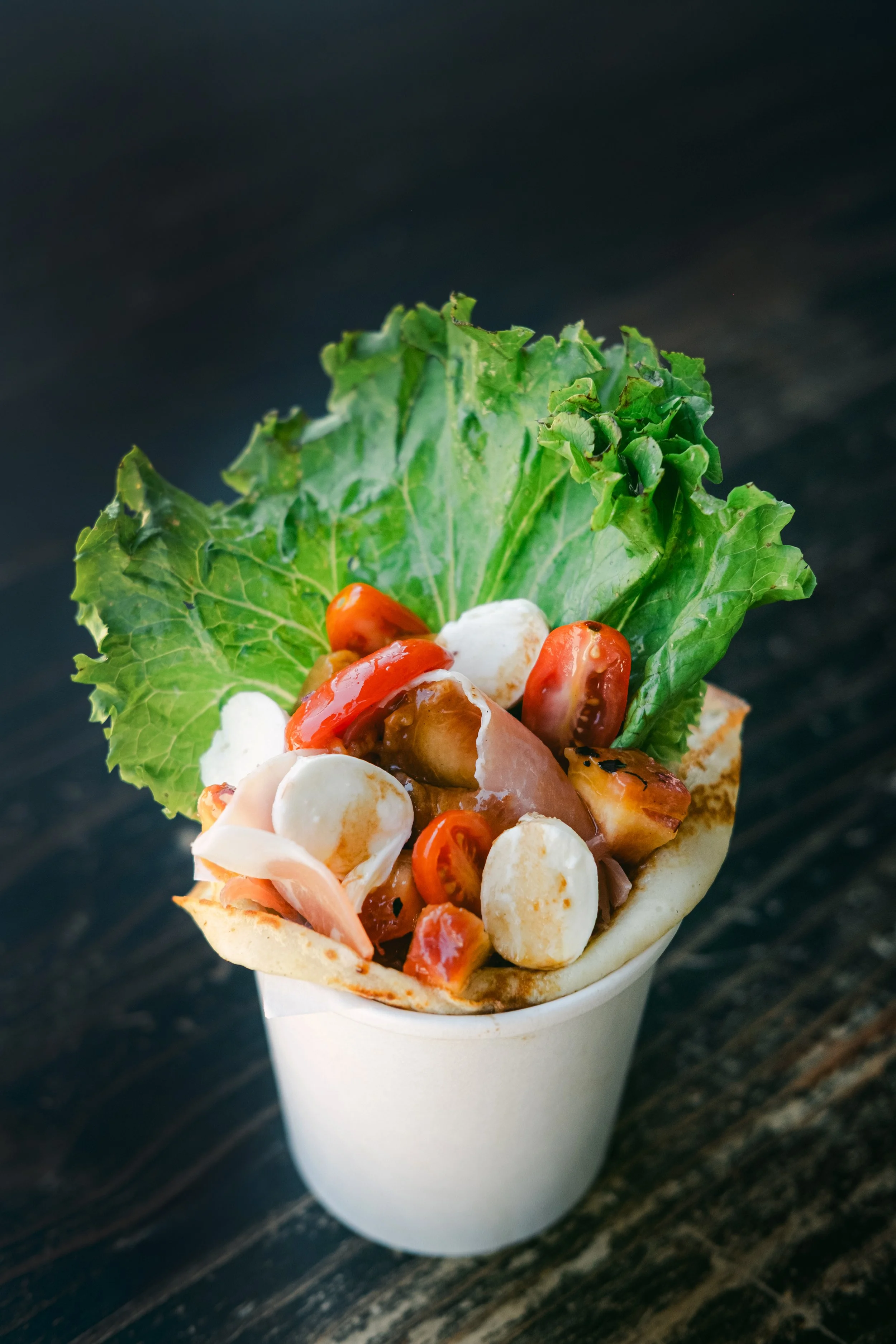 Grilled Peach Prosciutto Crepe