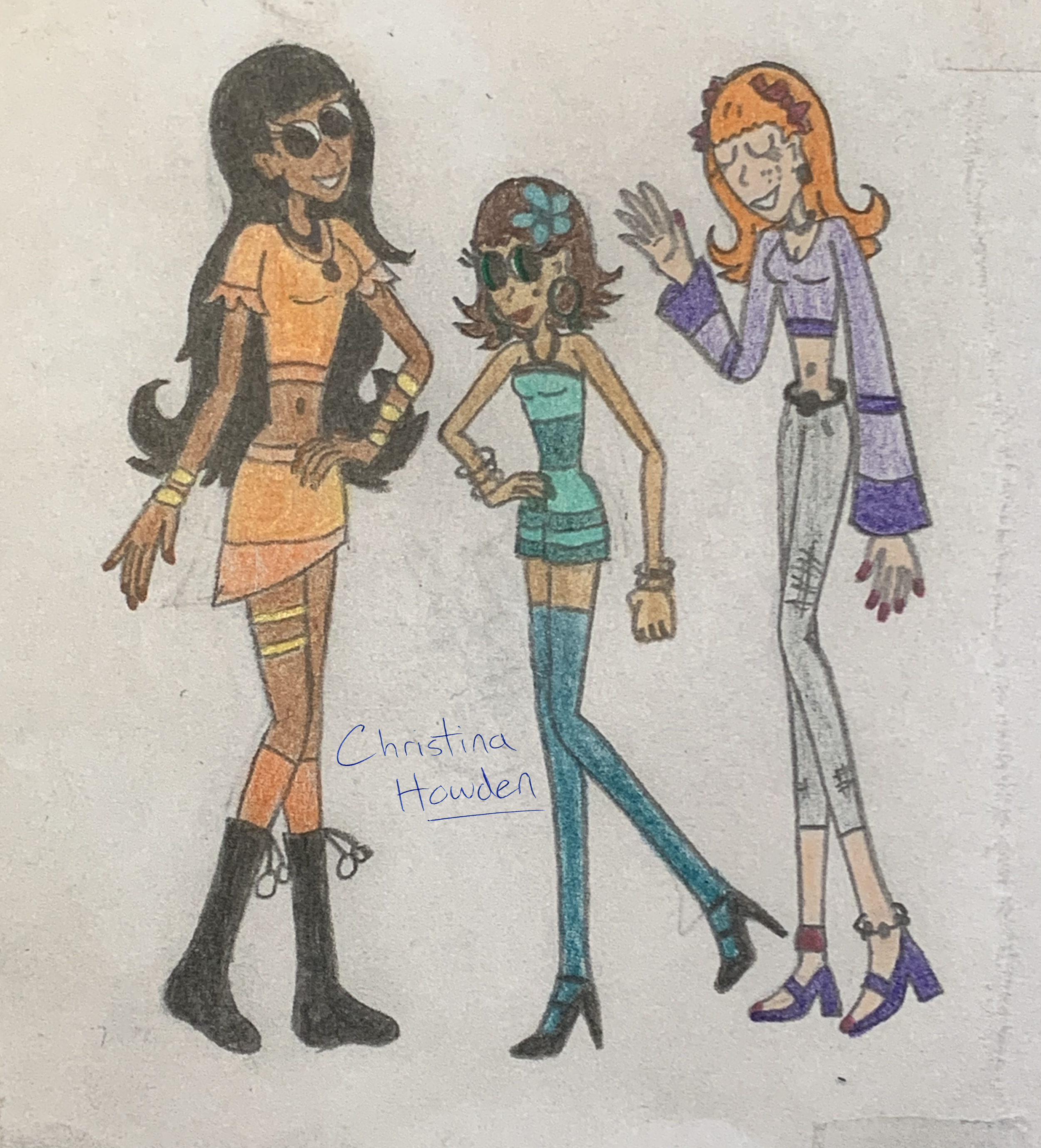 The first-ever drawing of Keesha, Alanna, and Natalie