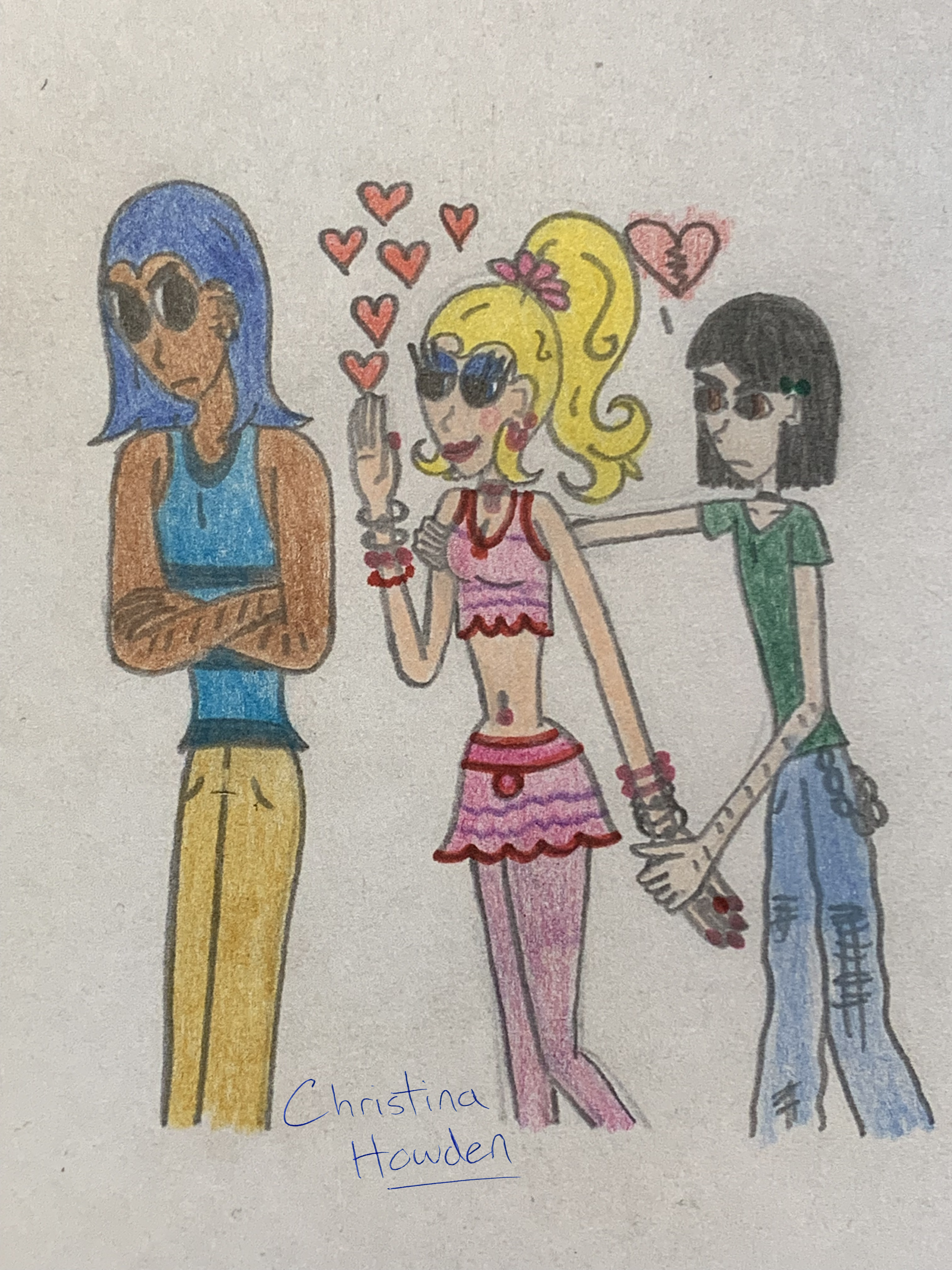 Blue-haired Benjamin, Mallory, and a random jealous guy who didn't make it into the story